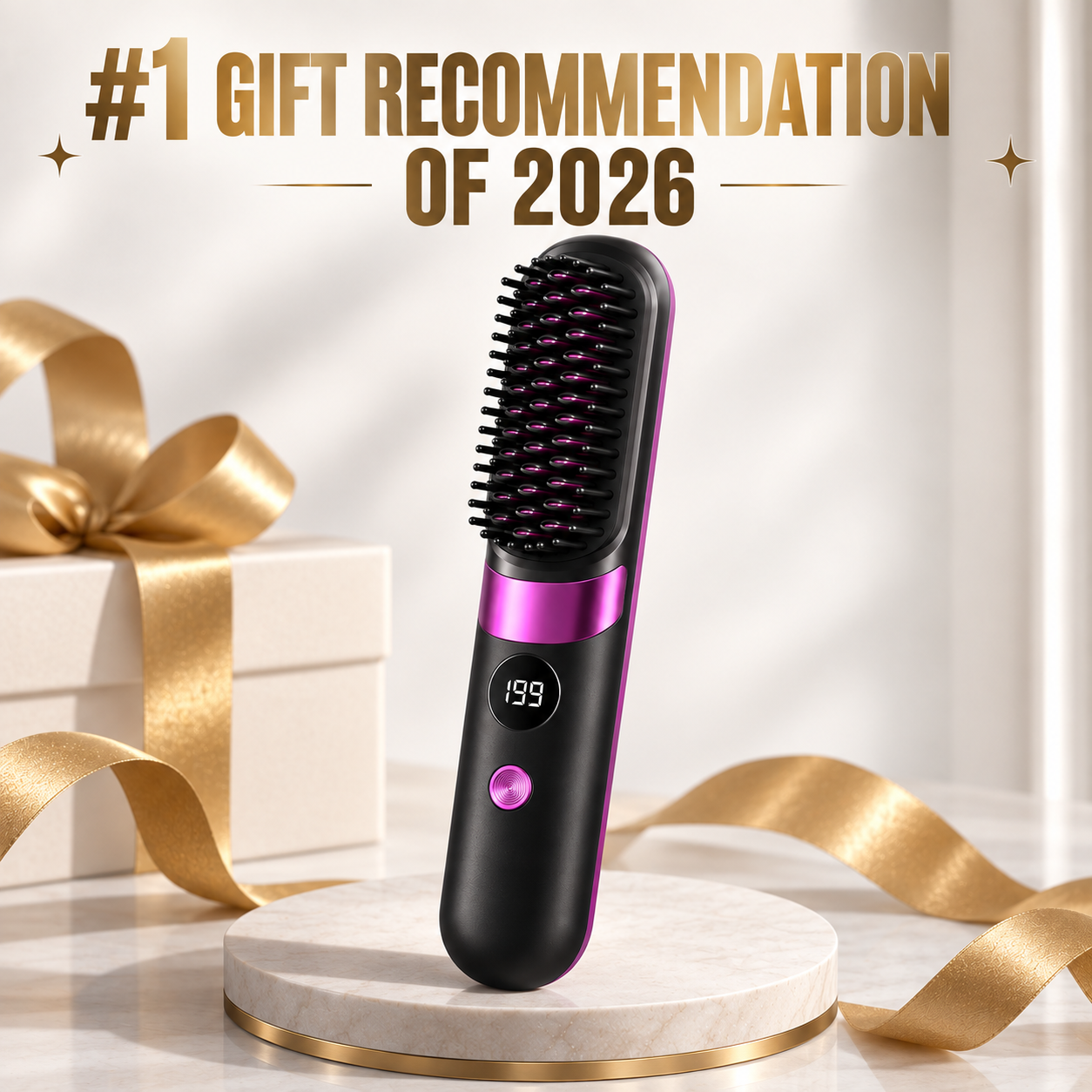 Cordless 2-in-1 Straightening Brush & Curler