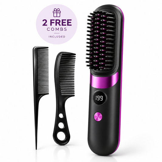 Cordless 2-in-1 Straightening Brush & Curler