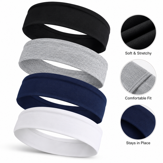 4-Piece Stretch Performance Headband Set