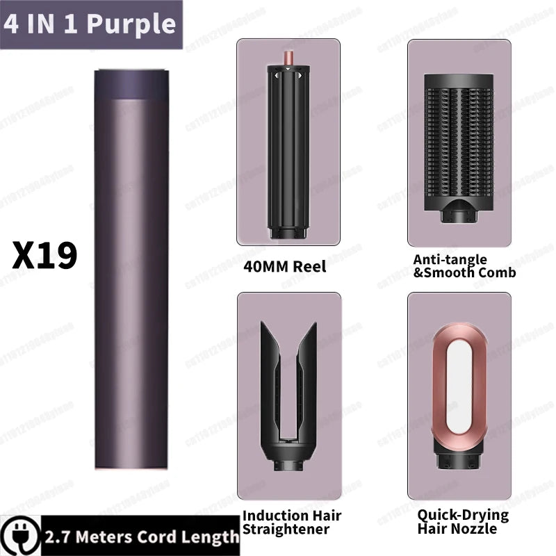 LuxeWind Multi-Styler — Hot Air Brush & Auto Curling Wand Set