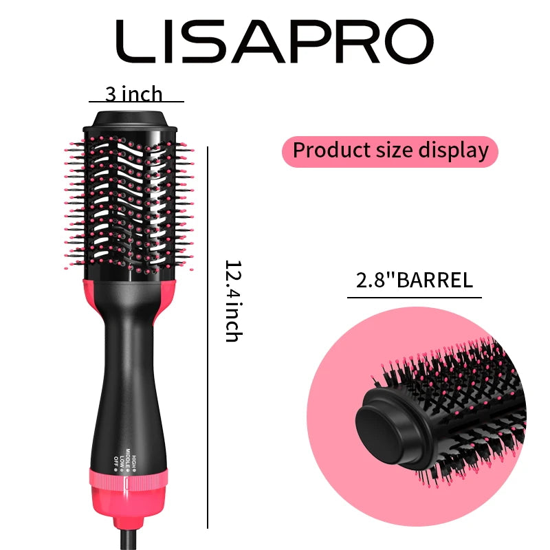 LISAPRO 3-in-1 Hot Air Brush & Volumising Blow Dryer