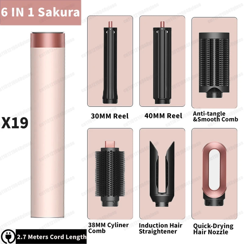 LuxeWind Multi-Styler — Hot Air Brush & Auto Curling Wand Set