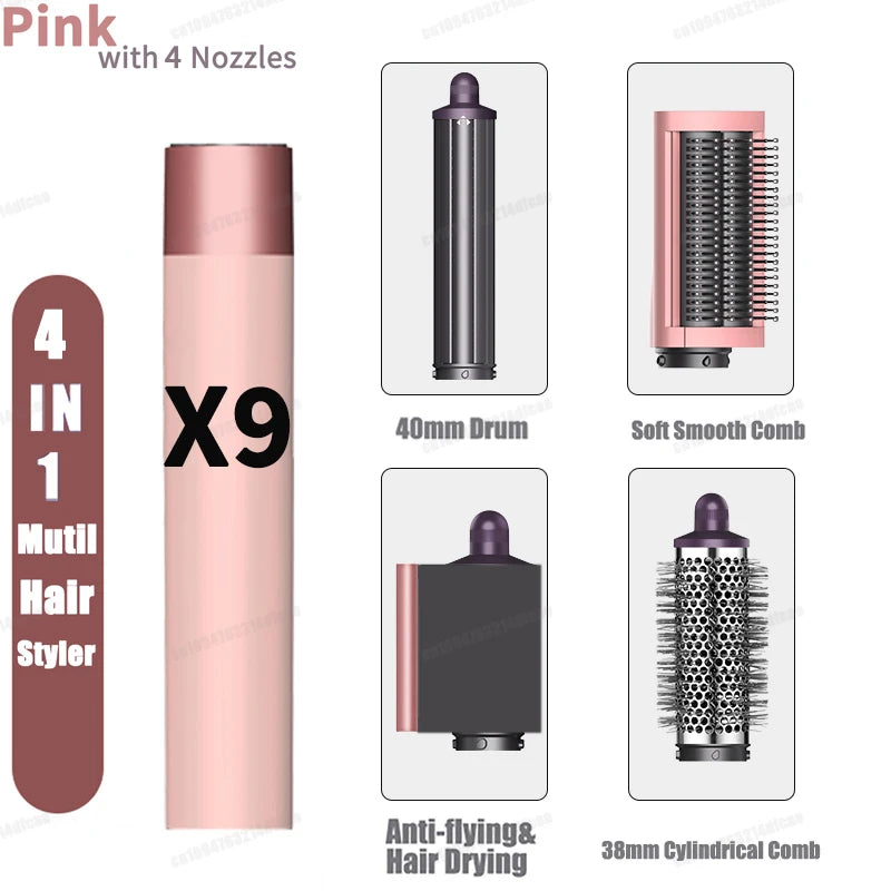 LuxeWind Multi-Styler — Hot Air Brush & Auto Curling Wand Set