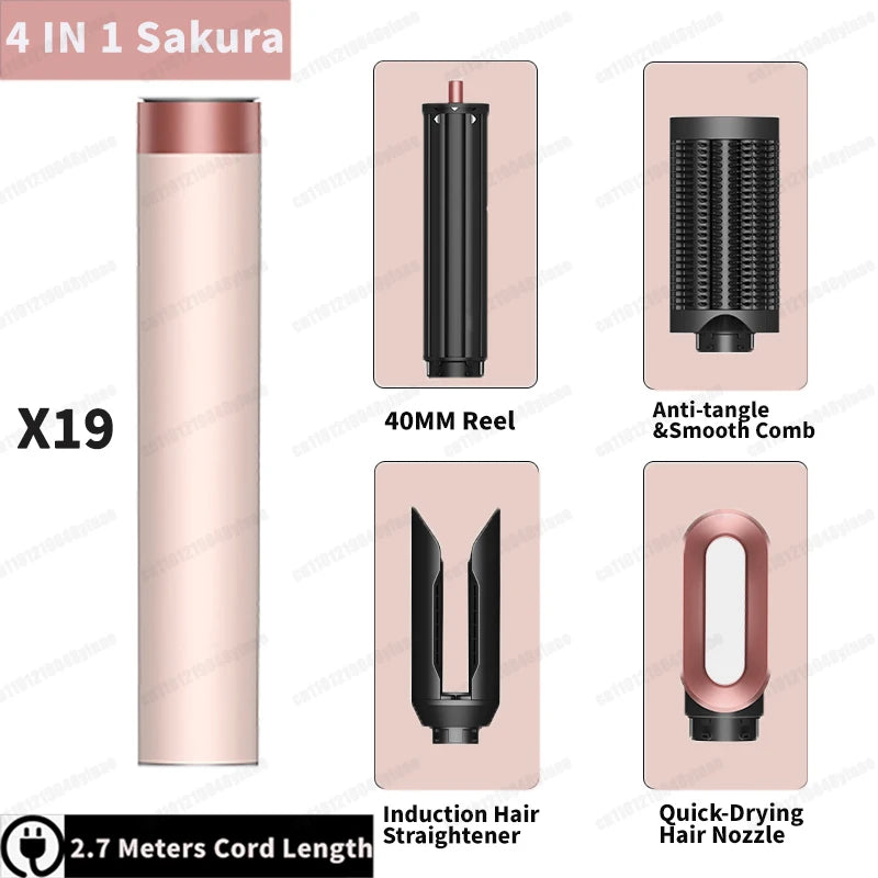 LuxeWind Multi-Styler — Hot Air Brush & Auto Curling Wand Set