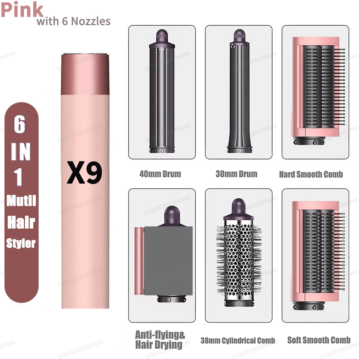 LuxeWind Multi-Styler — Hot Air Brush & Auto Curling Wand Set