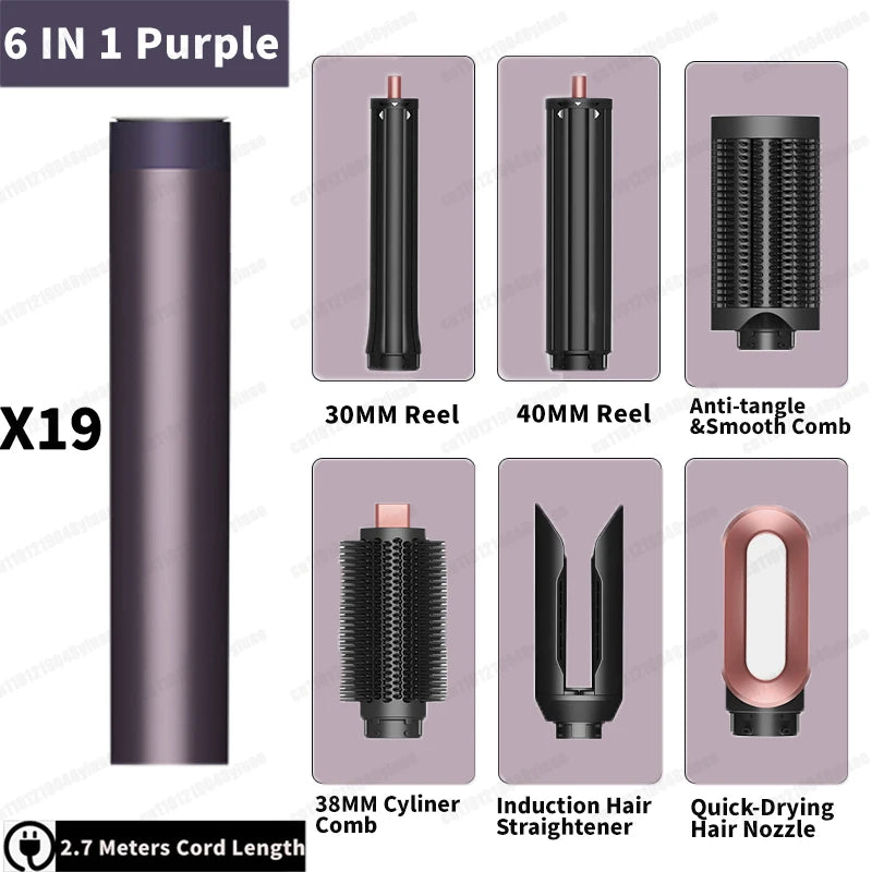 LuxeWind Multi-Styler — Hot Air Brush & Auto Curling Wand Set