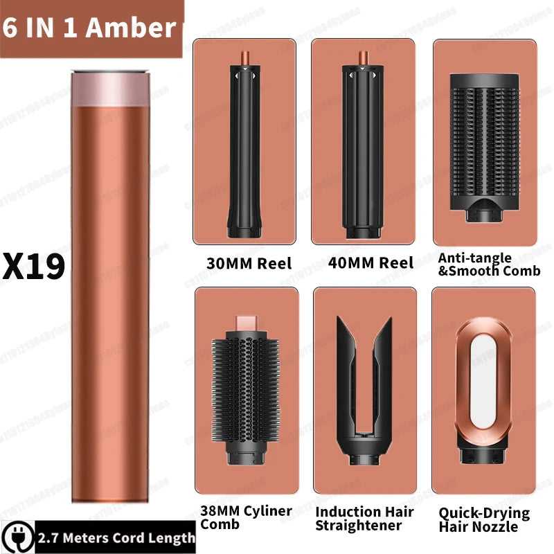LuxeWind Multi-Styler — Hot Air Brush & Auto Curling Wand Set