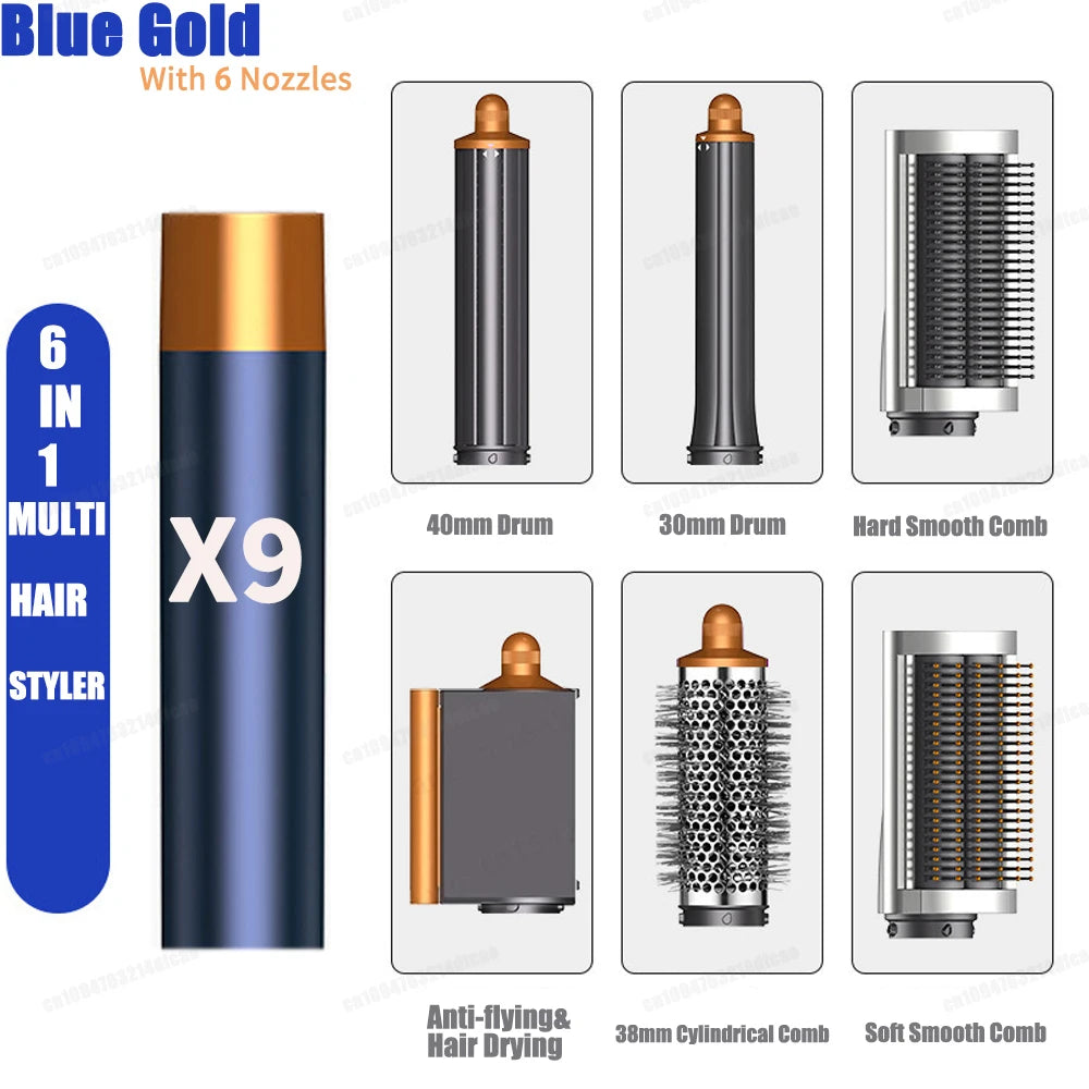 LuxeWind Multi-Styler — Hot Air Brush & Auto Curling Wand Set