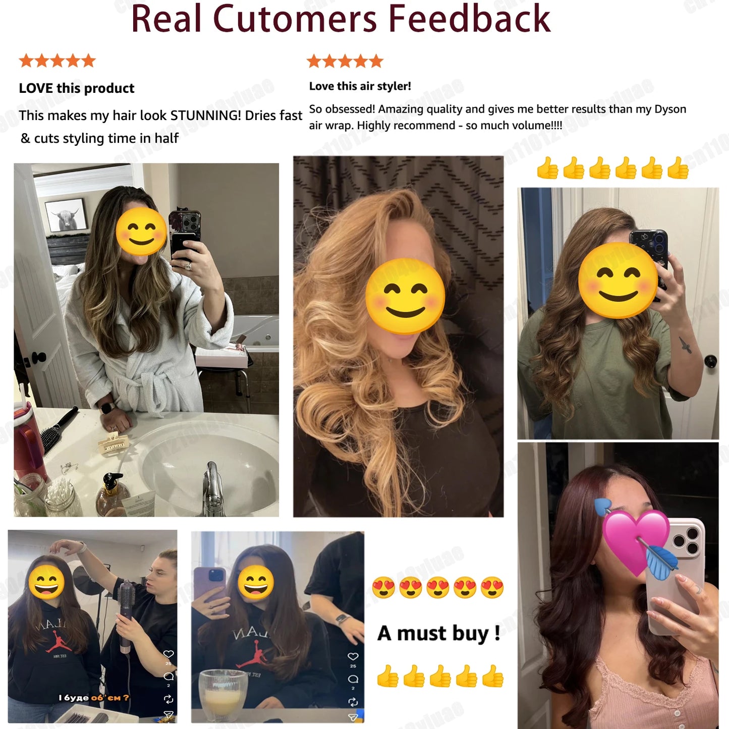 LuxeWind Multi-Styler — Hot Air Brush & Auto Curling Wand Set