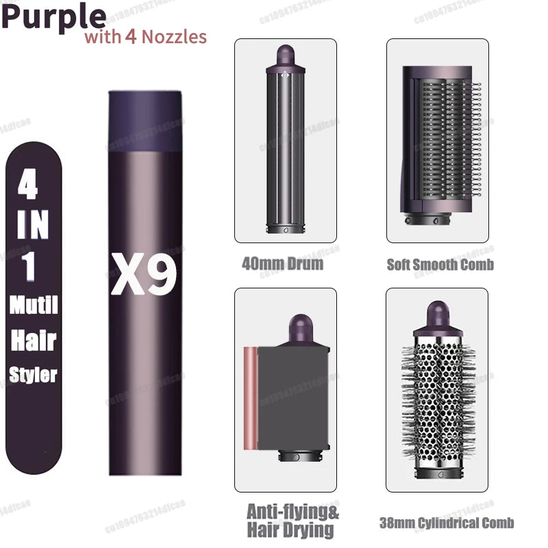 LuxeWind Multi-Styler — Hot Air Brush & Auto Curling Wand Set