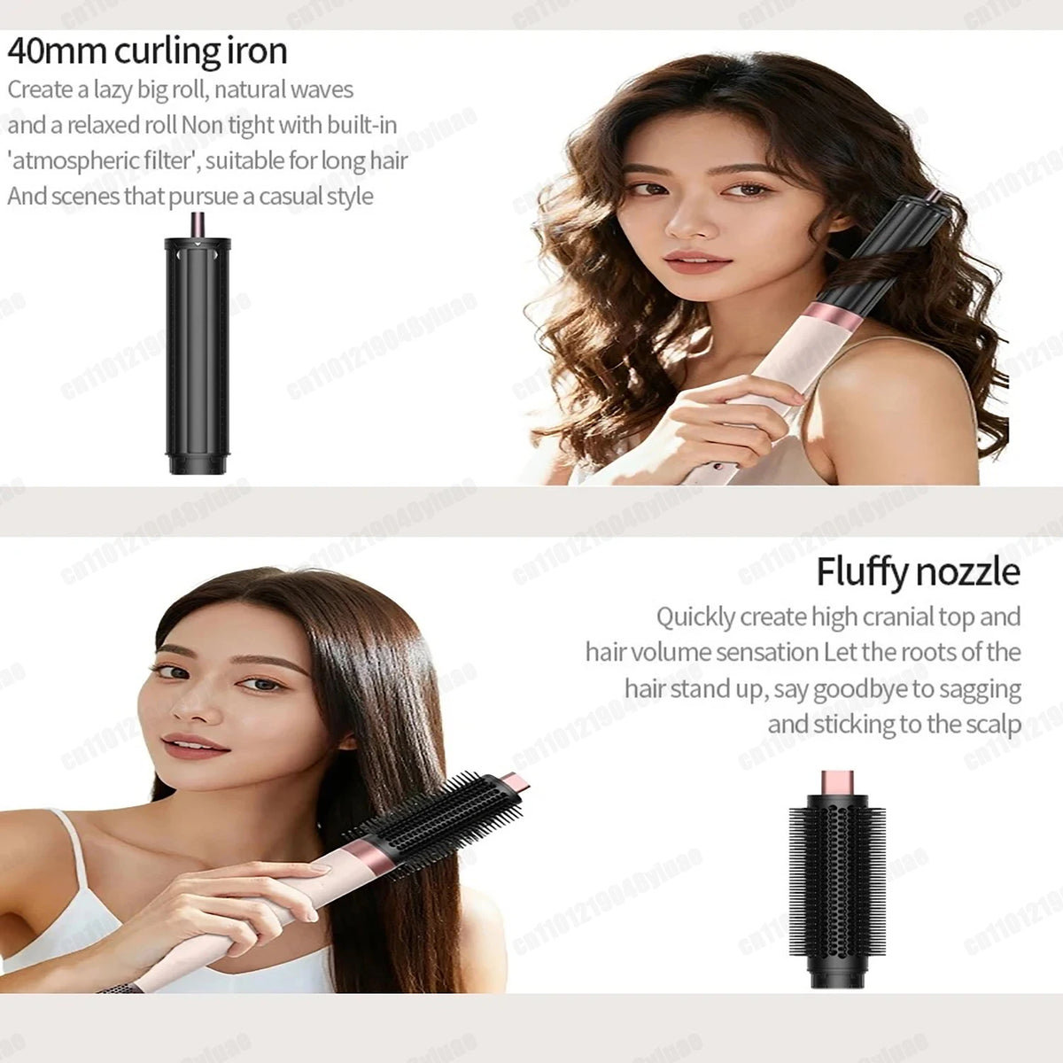 LuxeWind Multi-Styler — Hot Air Brush & Auto Curling Wand Set