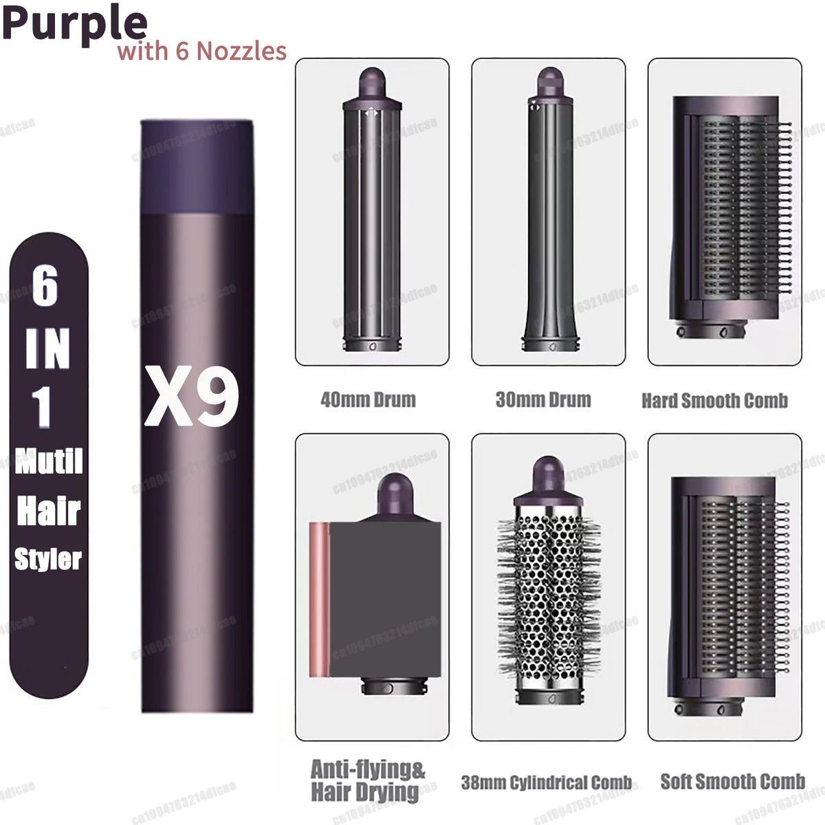 LuxeWind Multi-Styler — Hot Air Brush & Auto Curling Wand Set