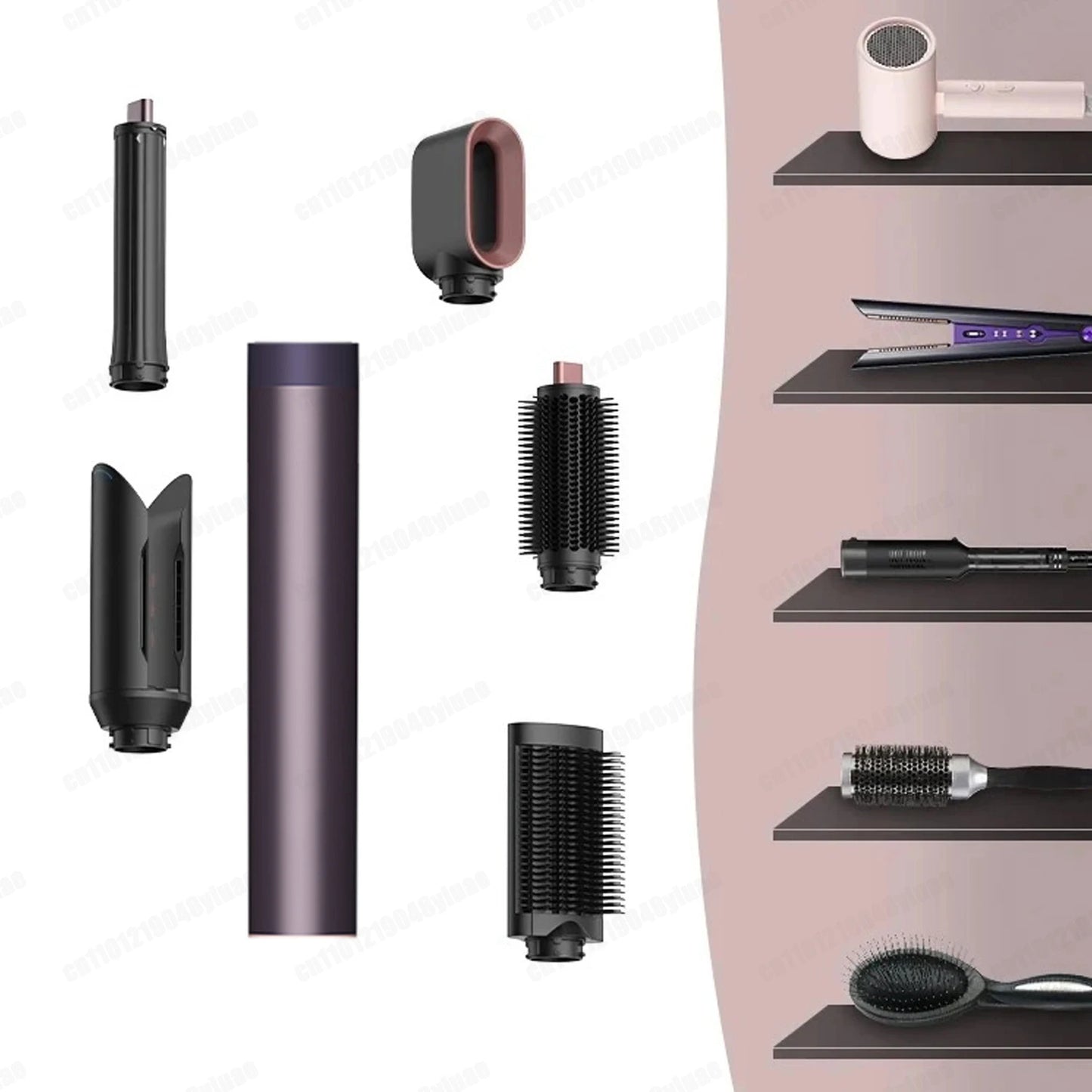 LuxeWind Multi-Styler — Hot Air Brush & Auto Curling Wand Set