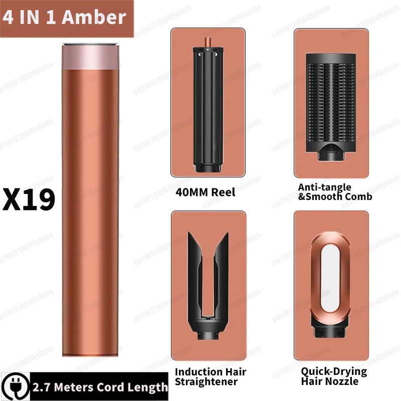 LuxeWind Multi-Styler — Hot Air Brush & Auto Curling Wand Set