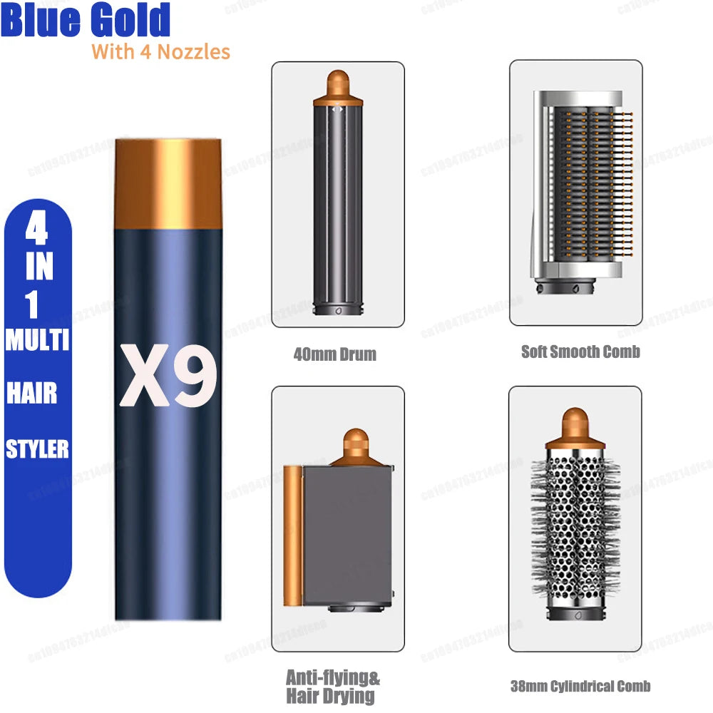 LuxeWind Multi-Styler — Hot Air Brush & Auto Curling Wand Set